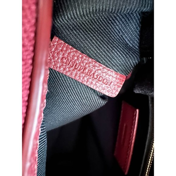 Burberry Medium Banner House Check Leather Tote Shoulder Bag Crimson - Picture 10 of 16